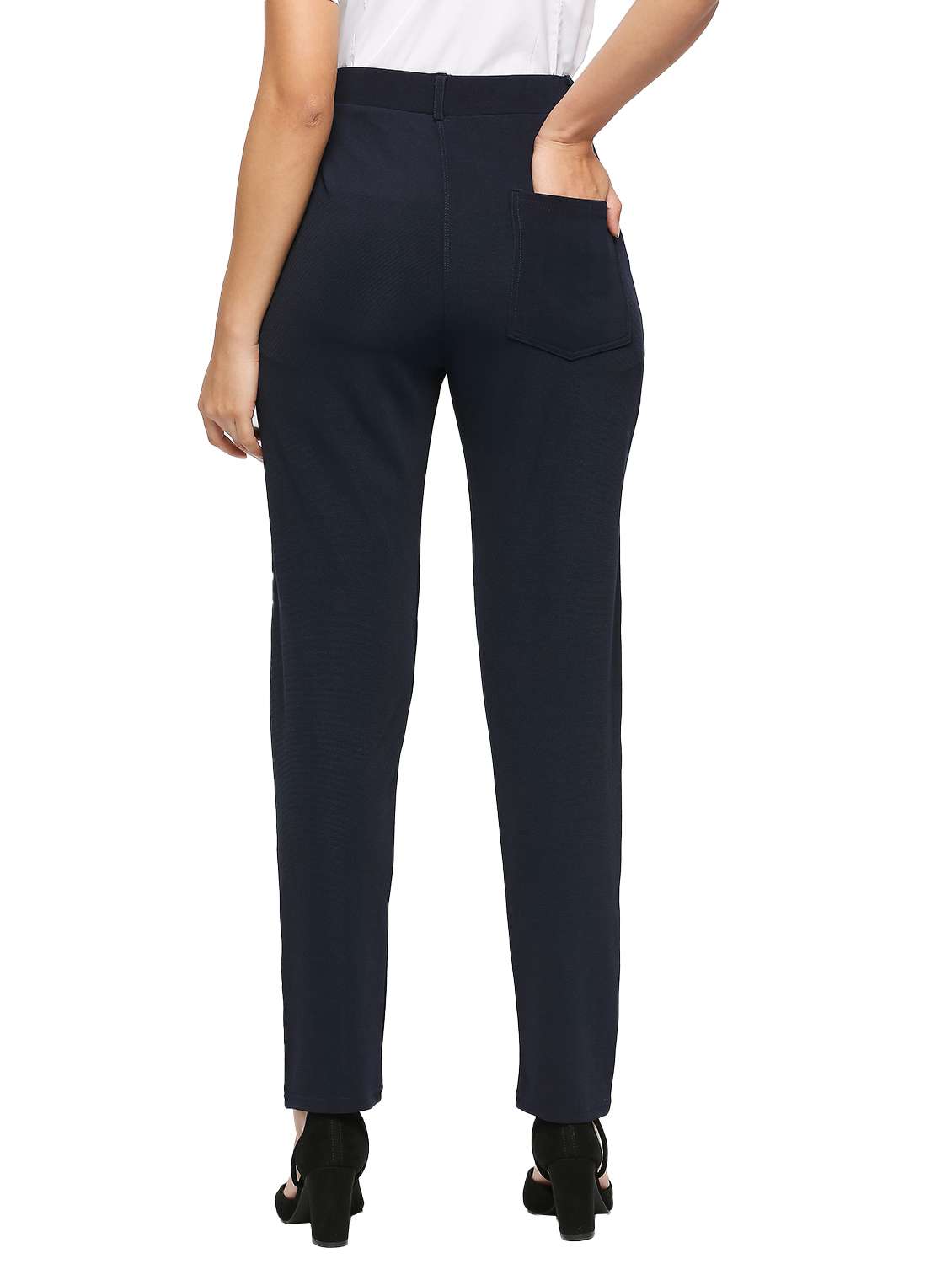 solid flat front slim fit trouser  - 20148642 -  Standard Image - 3