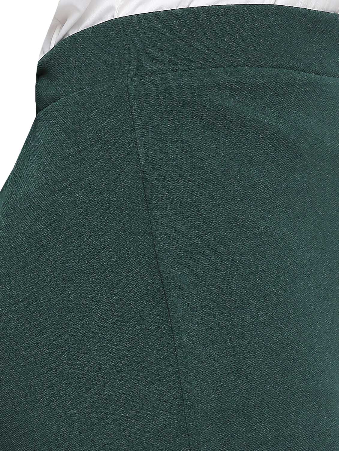 green solid high rise bootcut trouser - 20148644 - Standard Image - 5