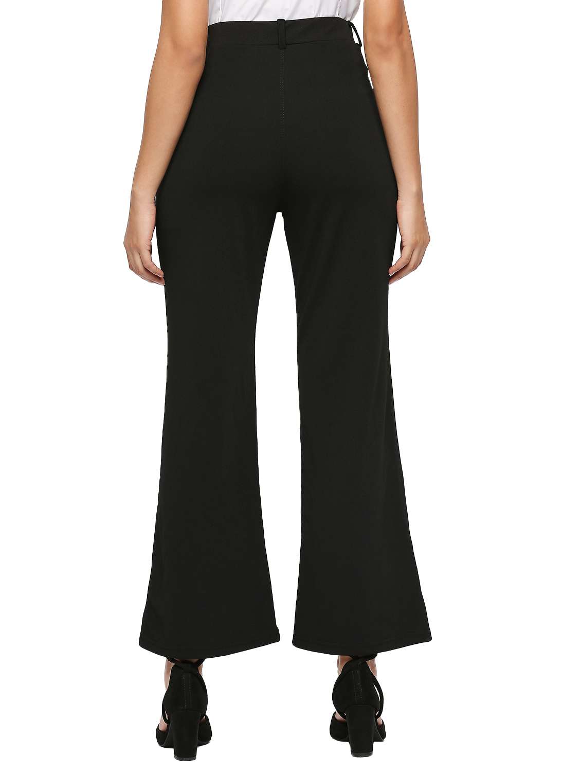 black solid high rise bootcut trouser  - 20148645 -  Standard Image - 3