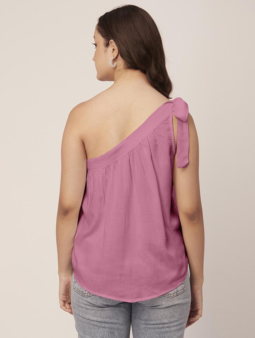 women's straight single shoulder top - 20148984 - Standard Image - 3