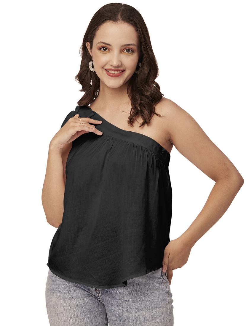 black viscose regular shirt