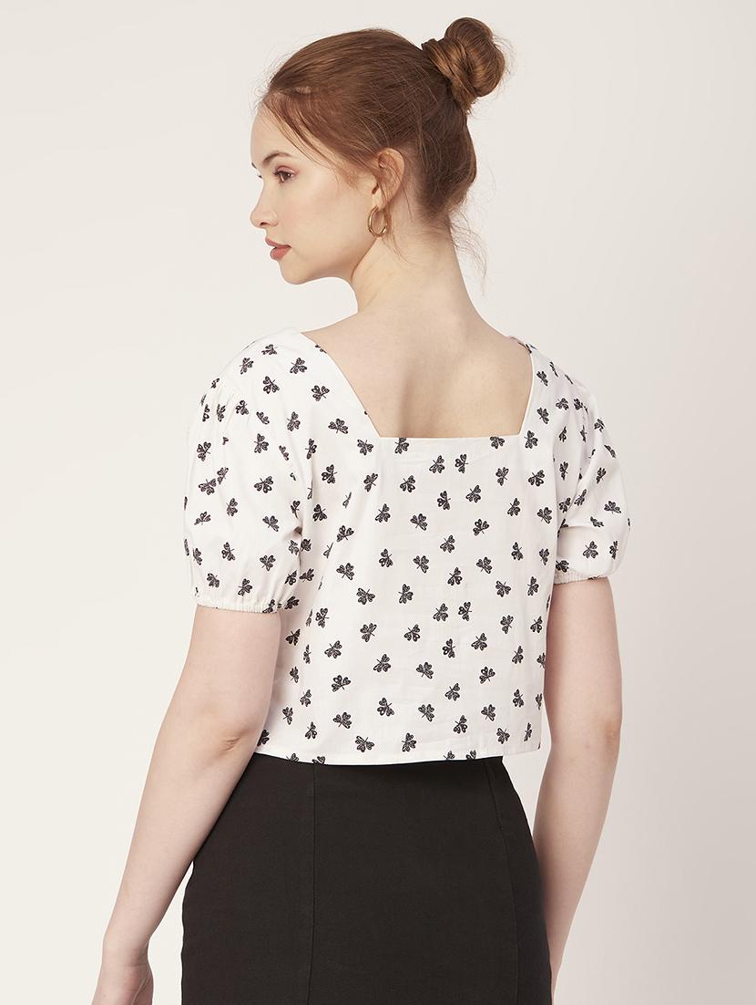 women's crop square neck top - 20149006 - Standard Image - 3