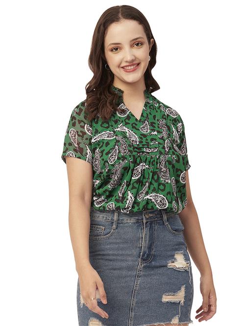 women's straight mandarin neck top - 20149014 -  Standard Image - 0