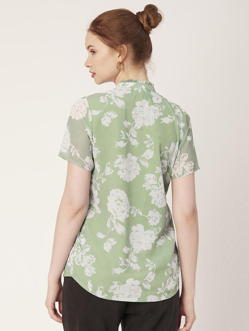 women's straight mandarin neck top - 20149016 - Standard Image - 3