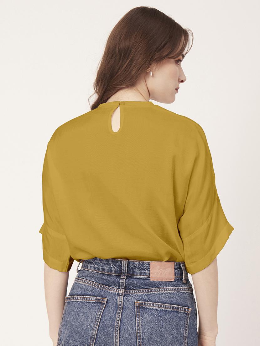 women's straight round neck top - 20149019 - Standard Image - 3