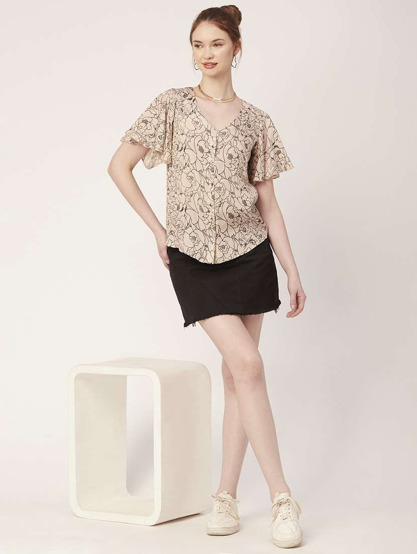 women's straight v neck top - 20149026 -  Standard Image - 3