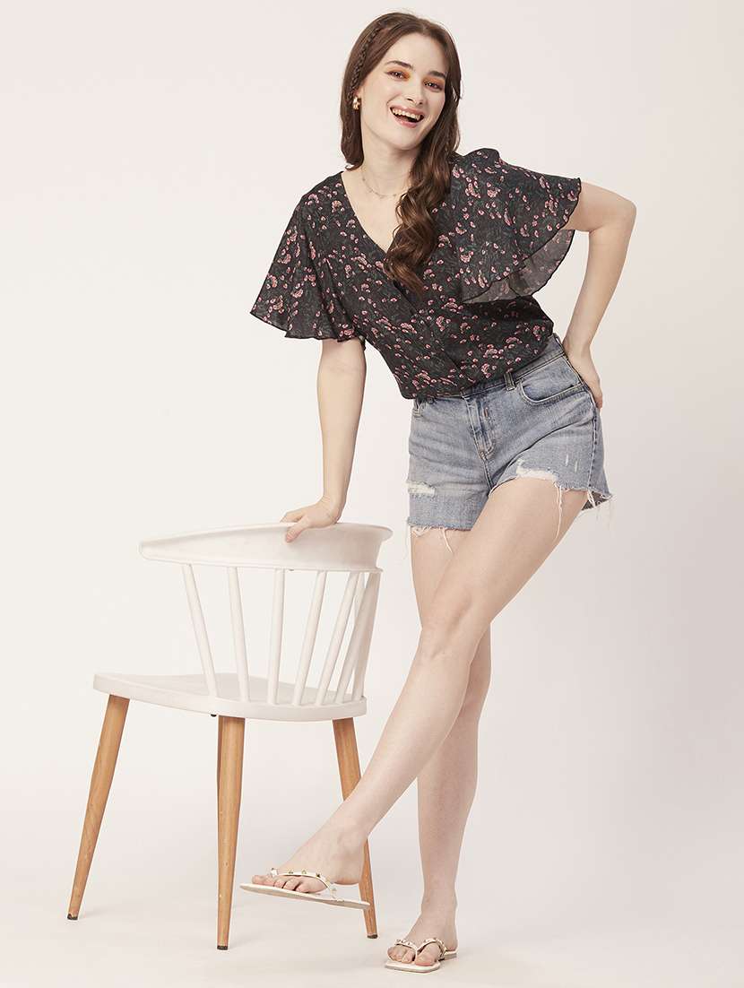 women's blouson v neck top - 20149030 -  Standard Image - 3