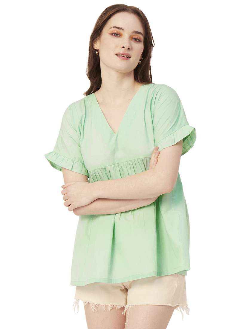 women's straight v neck top - 20149036 -  Zoom Image - 0