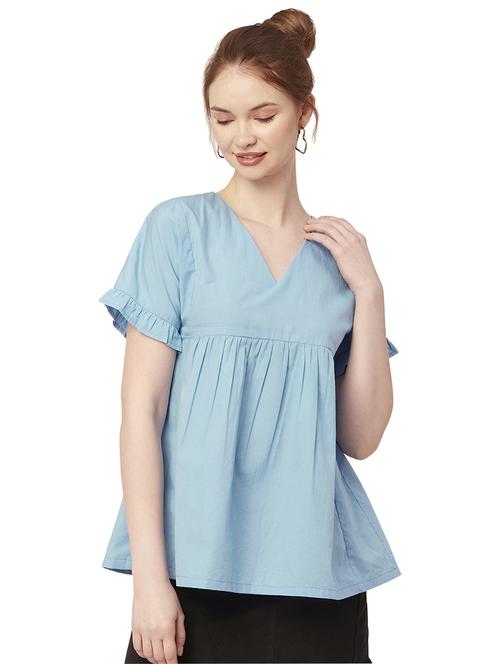women's peplum v neck top - 20149037 - Standard Image - 0