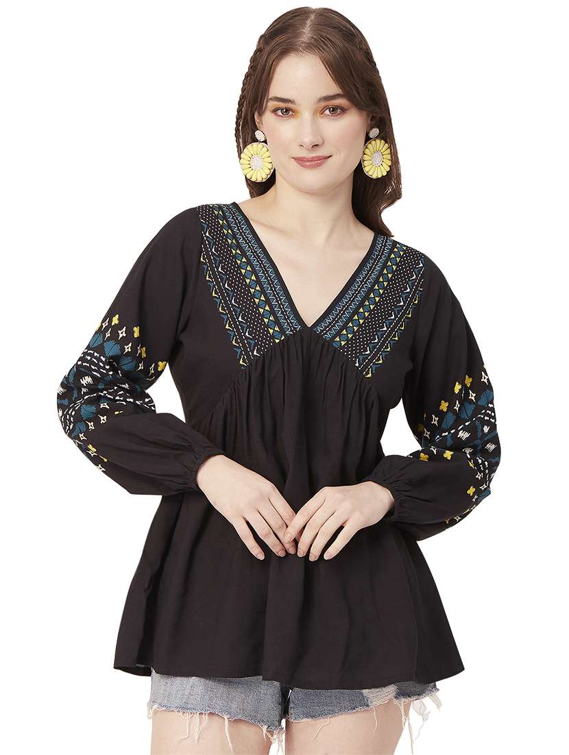 women's a line v neck top - 20149052 -  Zoom Image - 0