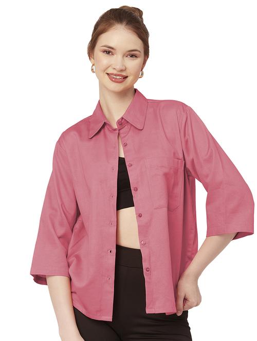 pink cotton regular shirt - 20149059 -  Standard Image - 0