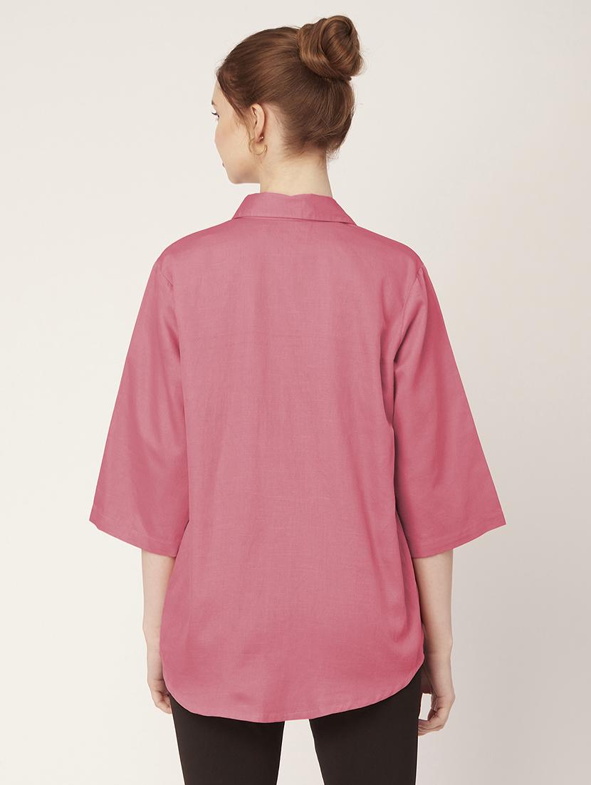 pink cotton regular shirt - 20149059 - Standard Image - 3