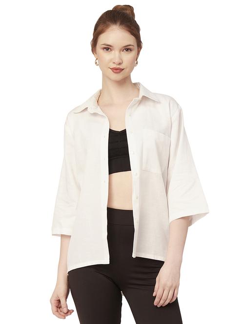 optic white cotton regular shirt - 20149060 -  Standard Image - 0