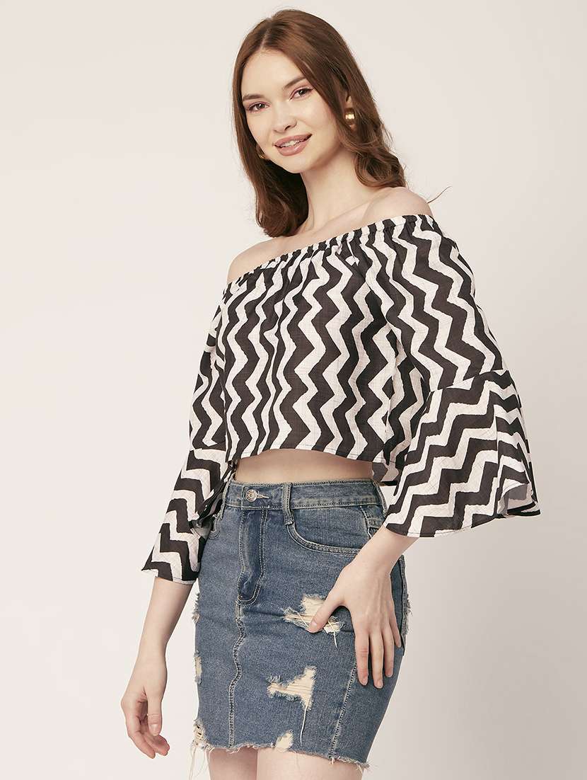 women's crop off shoulder top - 20149067 -  Standard Image - 3