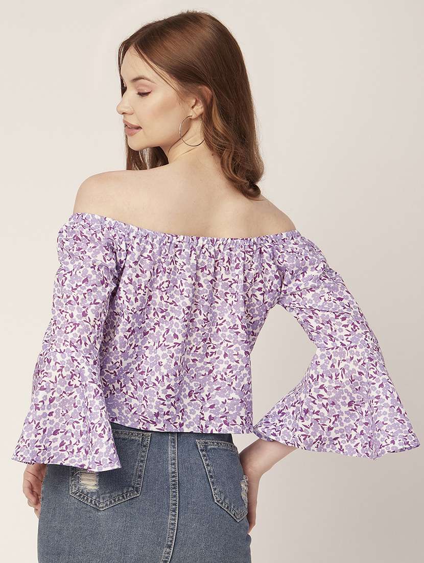 women's crop off shoulder top - 20149071 -  Standard Image - 3
