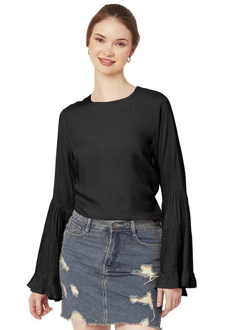 women's straight round neck top - 20149072 - Standard Image - 0