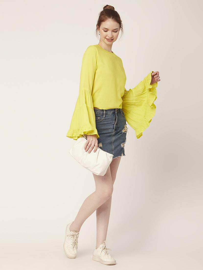 women's straight round neck top - 20149073 - Standard Image - 3