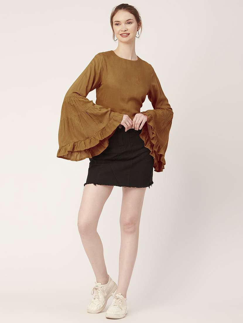 women's straight round neck top - 20149076 -  Standard Image - 3