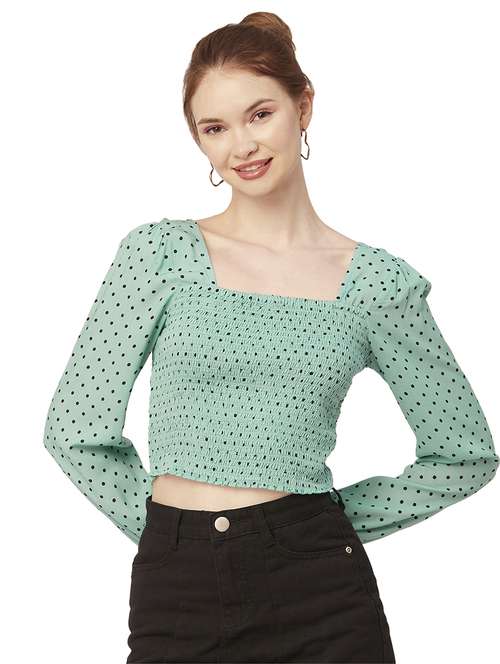 women's crop square neck top - 20149086 - Standard Image - 0