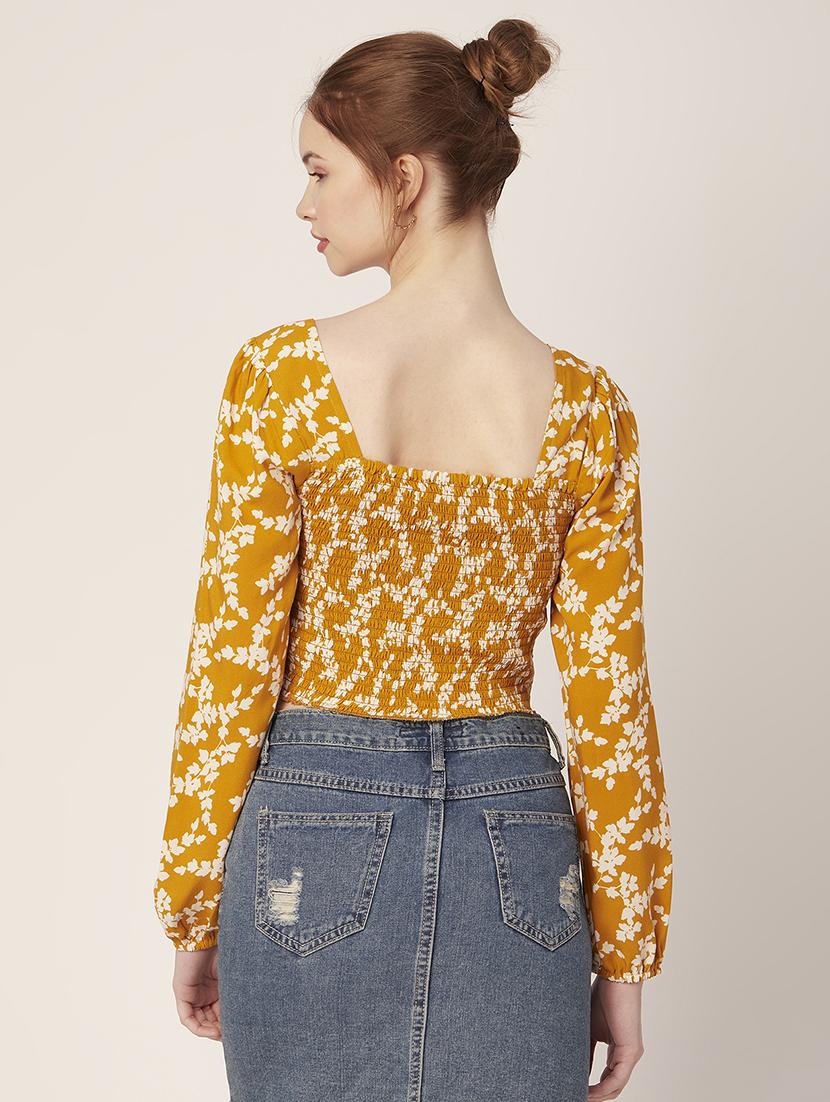 women's crop square neck top - 20149089 - Standard Image - 3