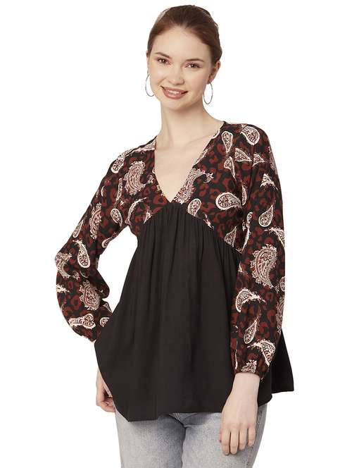 women's a line v neck top - 20149093 - Standard Image - 0