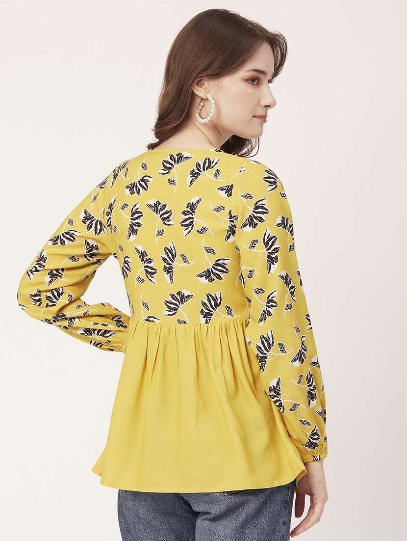 women's a line v neck top - 20149094 - Standard Image - 3