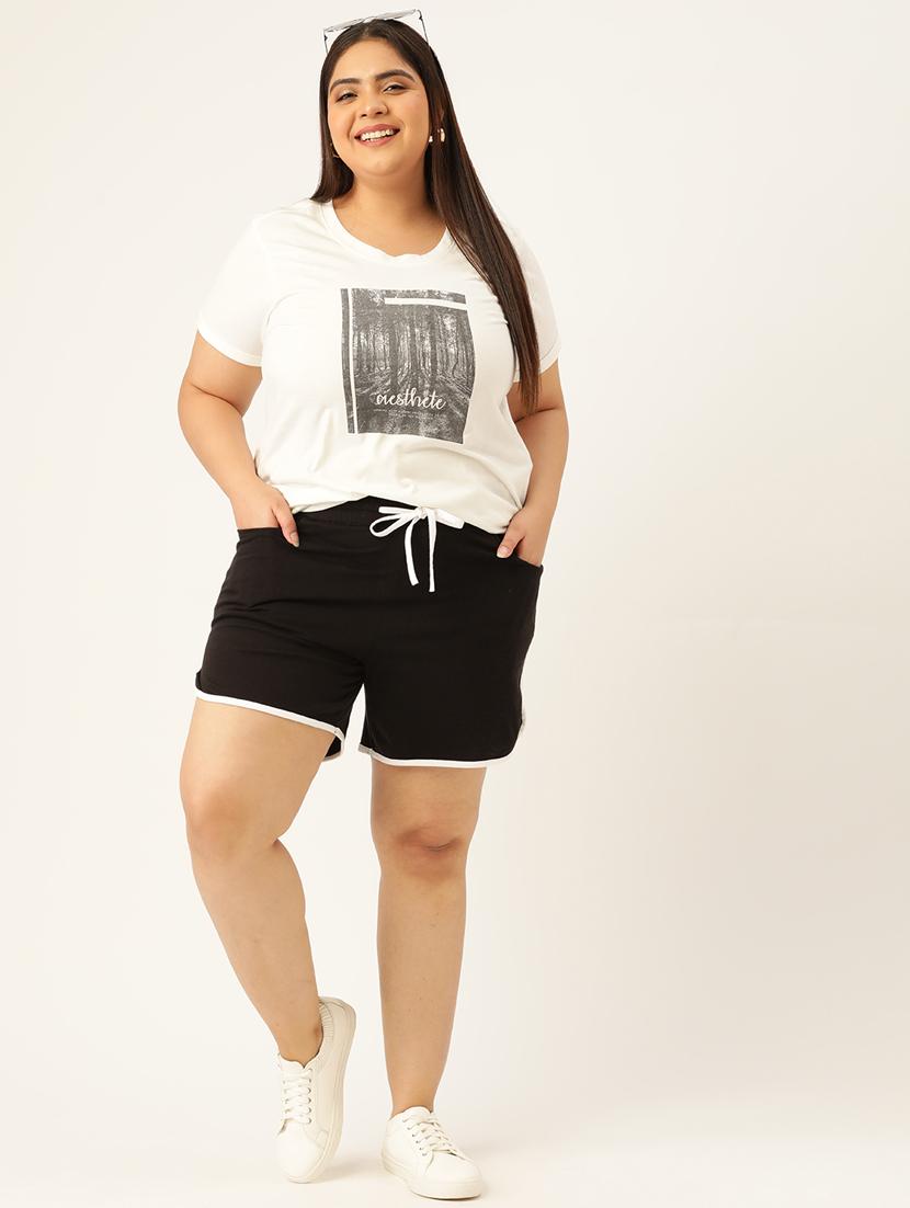 black cotton tailored shorts - 20149101 - Standard Image - 3