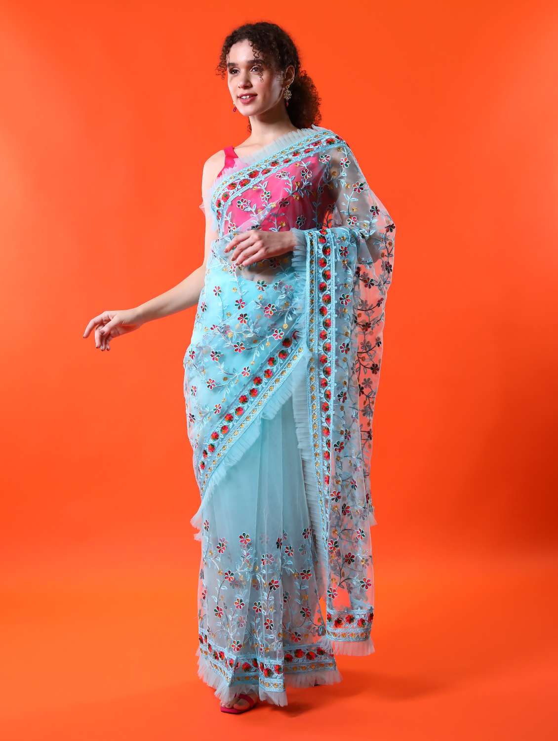 Buy Online Women s Embroidered Saree With Blouse From Ethnic Wear For Buy online women s embroidered saree with blouse from ethnic wear for