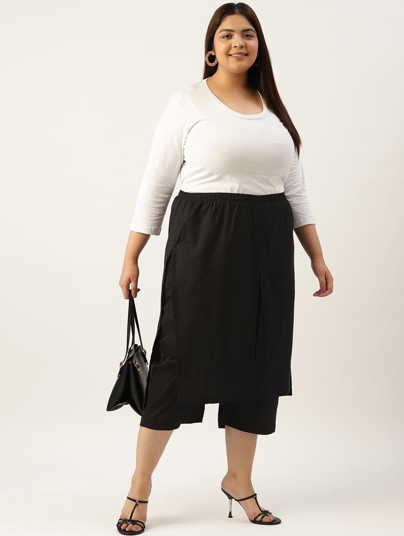 women solid color flat front culottes - 20149244 - Standard Image - 3