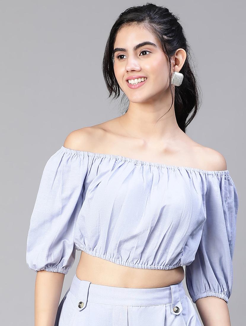 women's crop off shoulder top - 20149288 - Zoom Image - 0