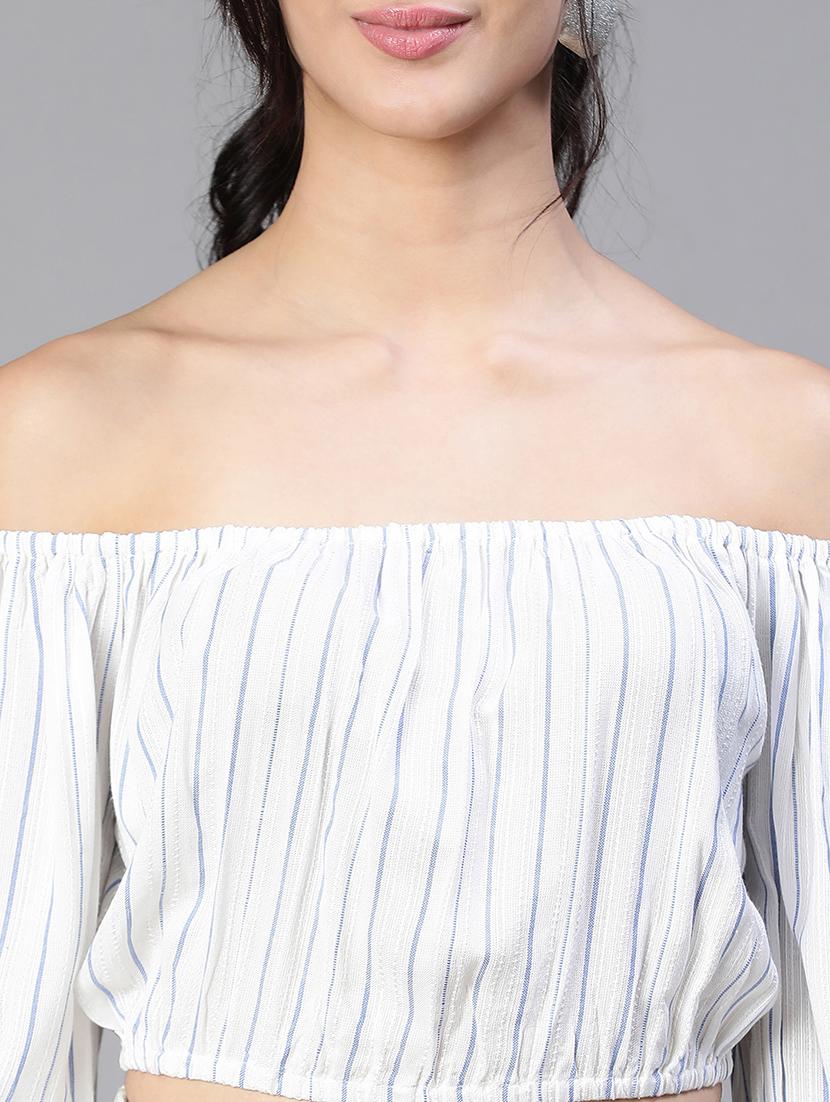women's crop off shoulder top - 20149292 - Standard Image - 5