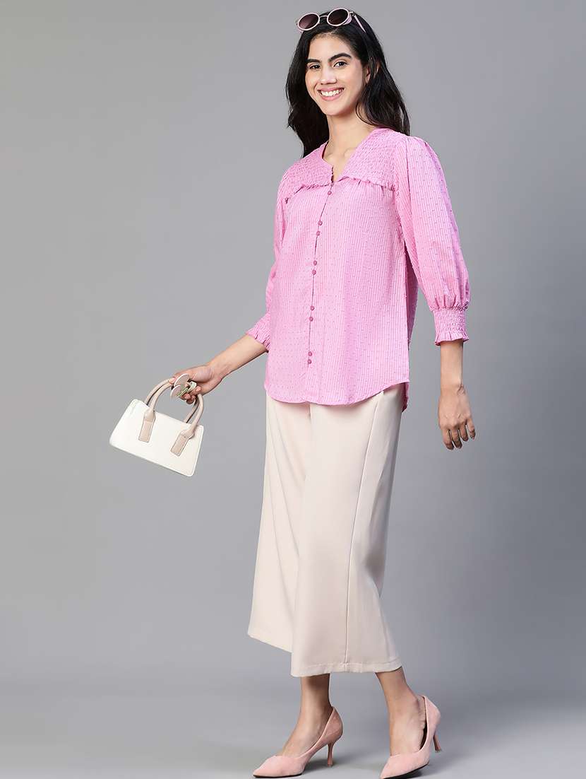 women's straight notch neck top - 20149295 - Standard Image - 3