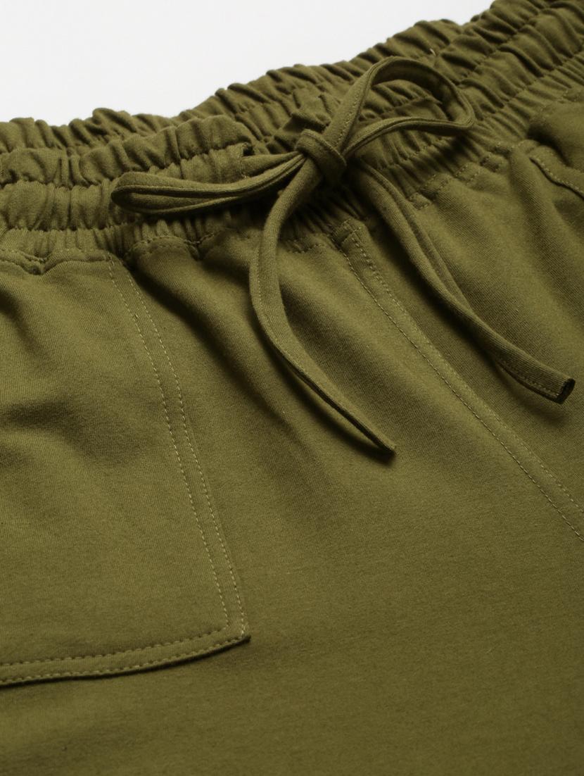 plus size green solid relaxed fit cargo - 20149347 - Standard Image - 5