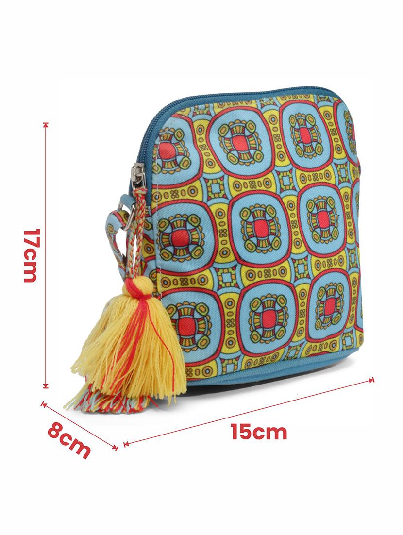 blue cotton polyester blend sling bag - 20150030 - Standard Image - 5