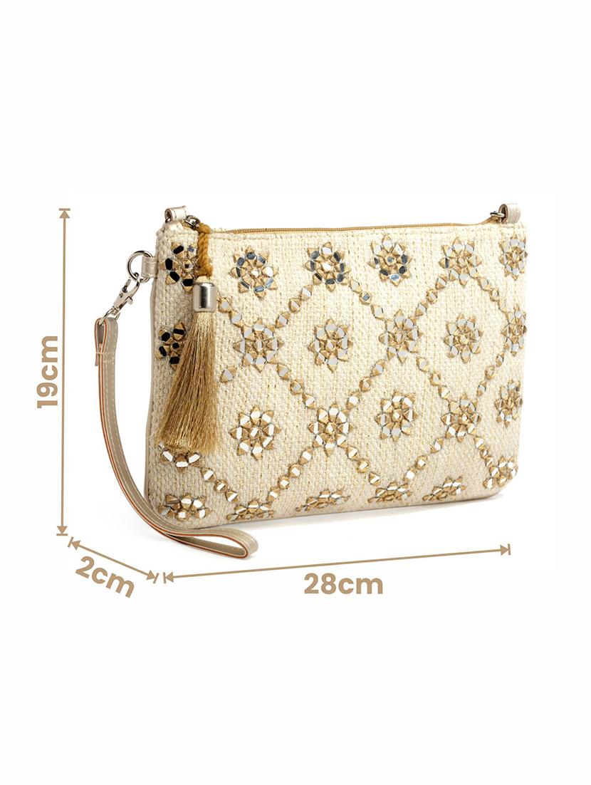 beige cotton sling bag - 20150033 - Standard Image - 5