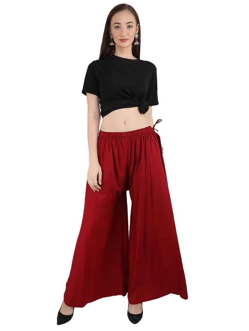 solid flared regular palazzo  - 20150197 -  Standard Image - 3