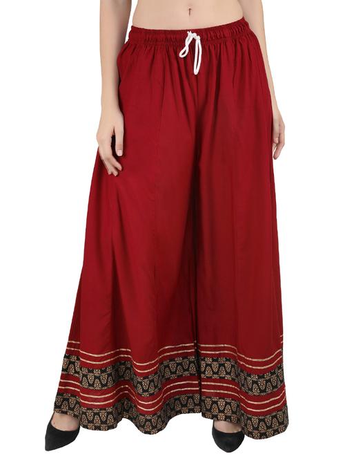 self design flared regular palazzo - 20150200 -  Standard Image - 0