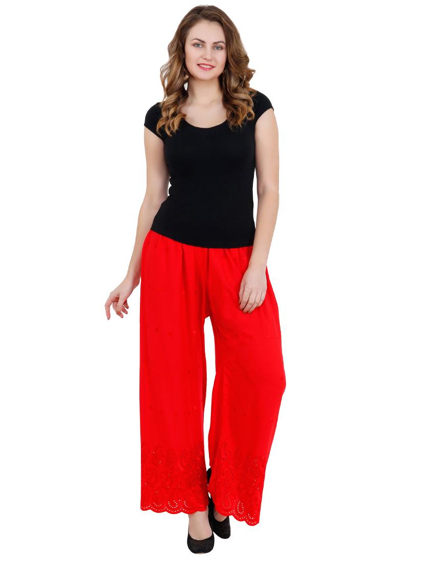 self design flared regular palazzo - 20150211 - Standard Image - 3
