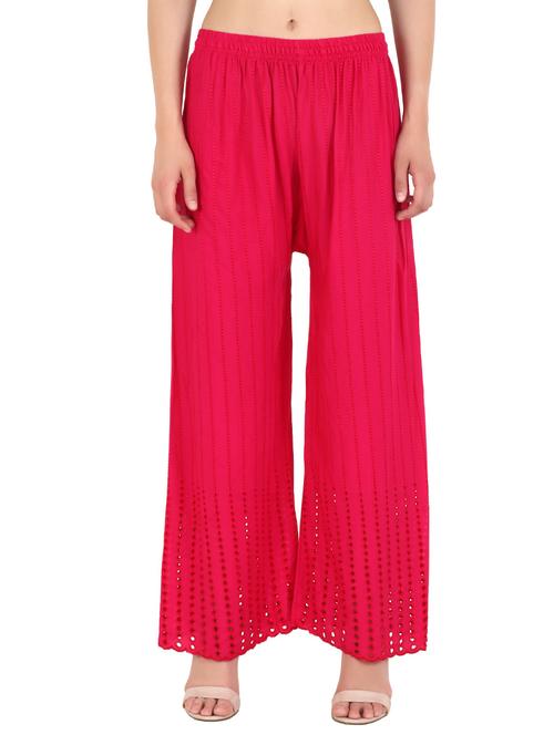 red solid straight fit relaxed palazzo - 20150317 -  Standard Image - 0
