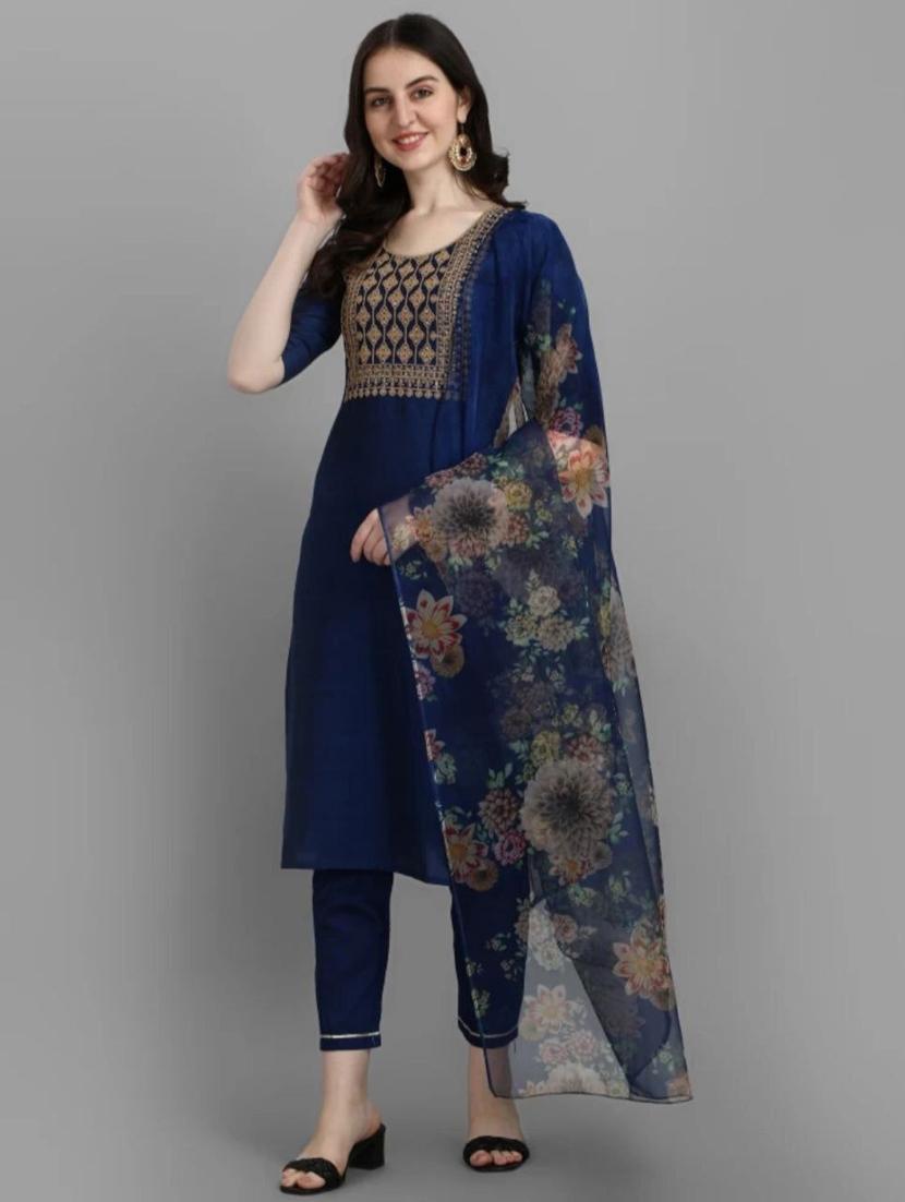 embroidered kurta pant set with dupatta - 20150513 - Zoom Image - 0