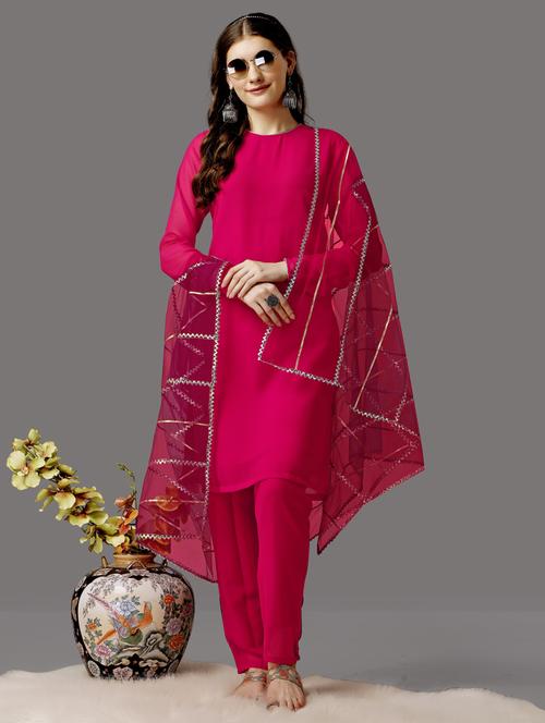 solid kurta pant set with dupatta   - 20150516 -  Standard Image - 0