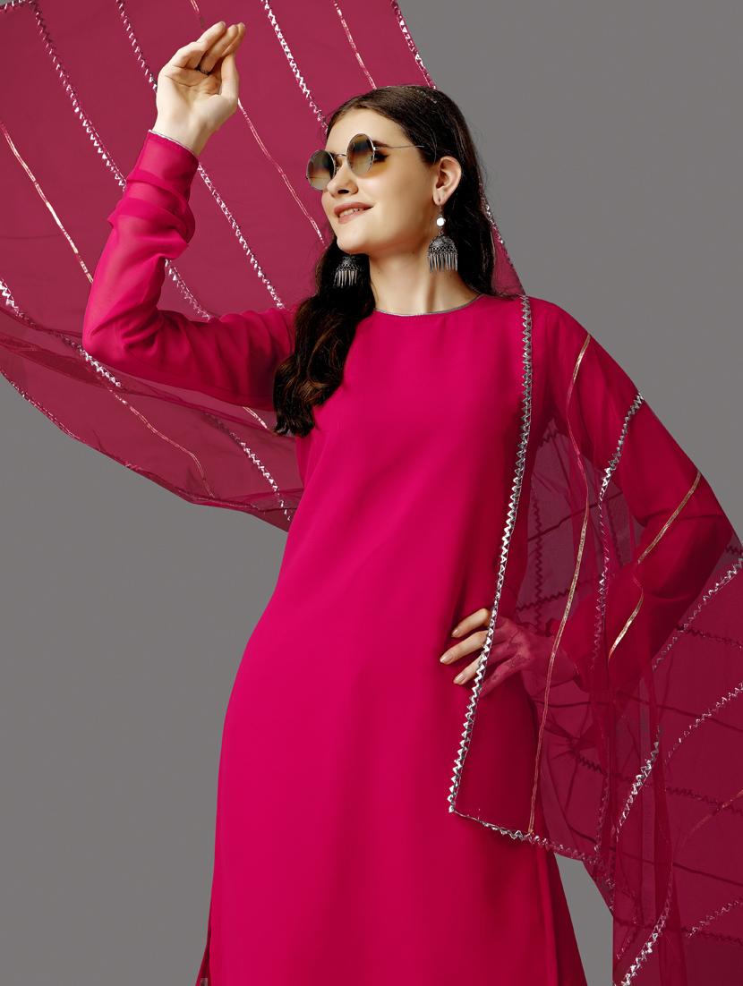 solid kurta pant set with dupatta - 20150516 - Standard Image - 3