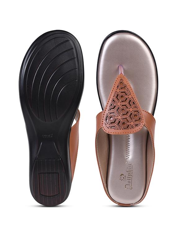 tan fabric slip on sandals - 20151185 - Standard Image - 5