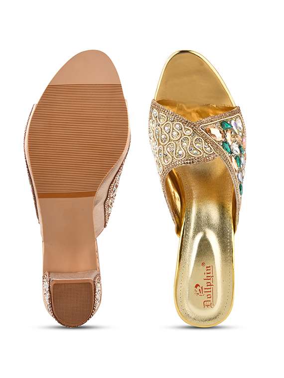 golden slip on sandal - 20151205 -  Standard Image - 5
