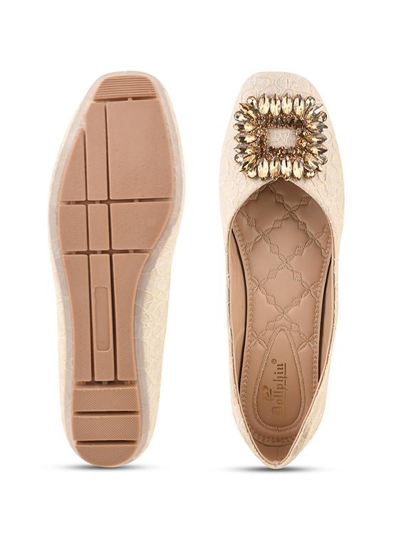 beige pu slip on ballerina - 20151239 - Standard Image - 5