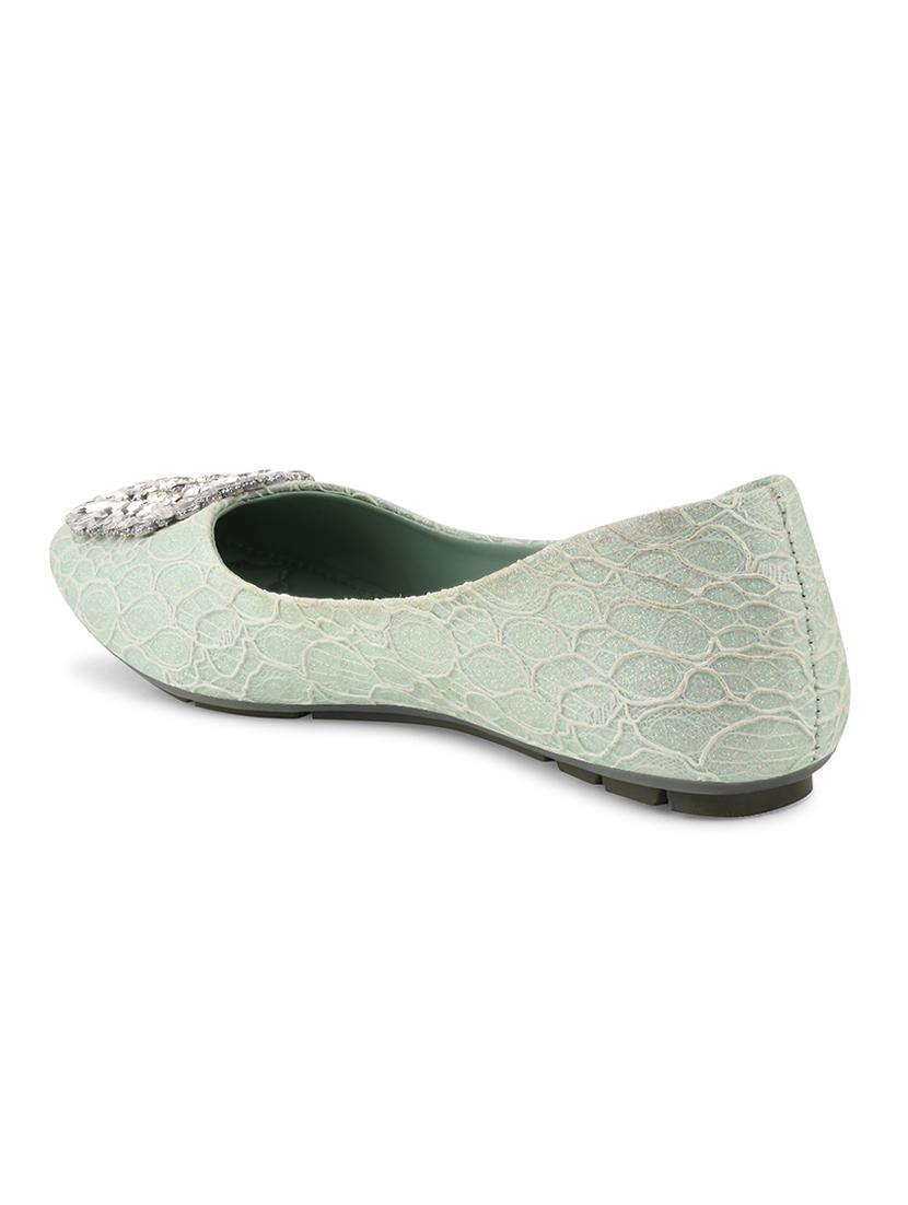 green pu slip on ballerina - 20151241 - Standard Image - 3