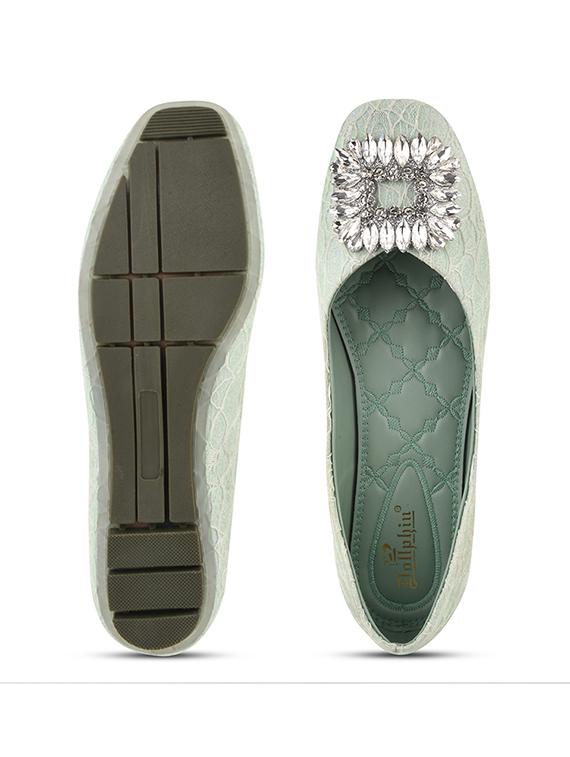 green pu slip on ballerina - 20151241 - Standard Image - 5