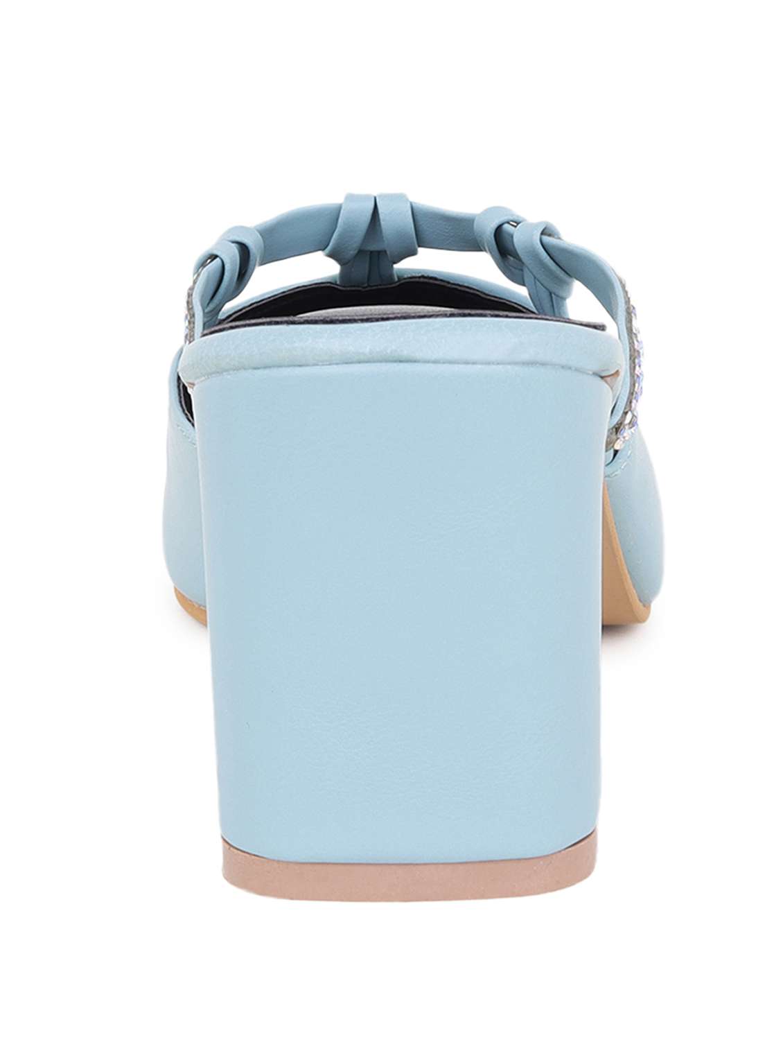 blue solid mules block heel sandal - 20151667 -  Standard Image - 5