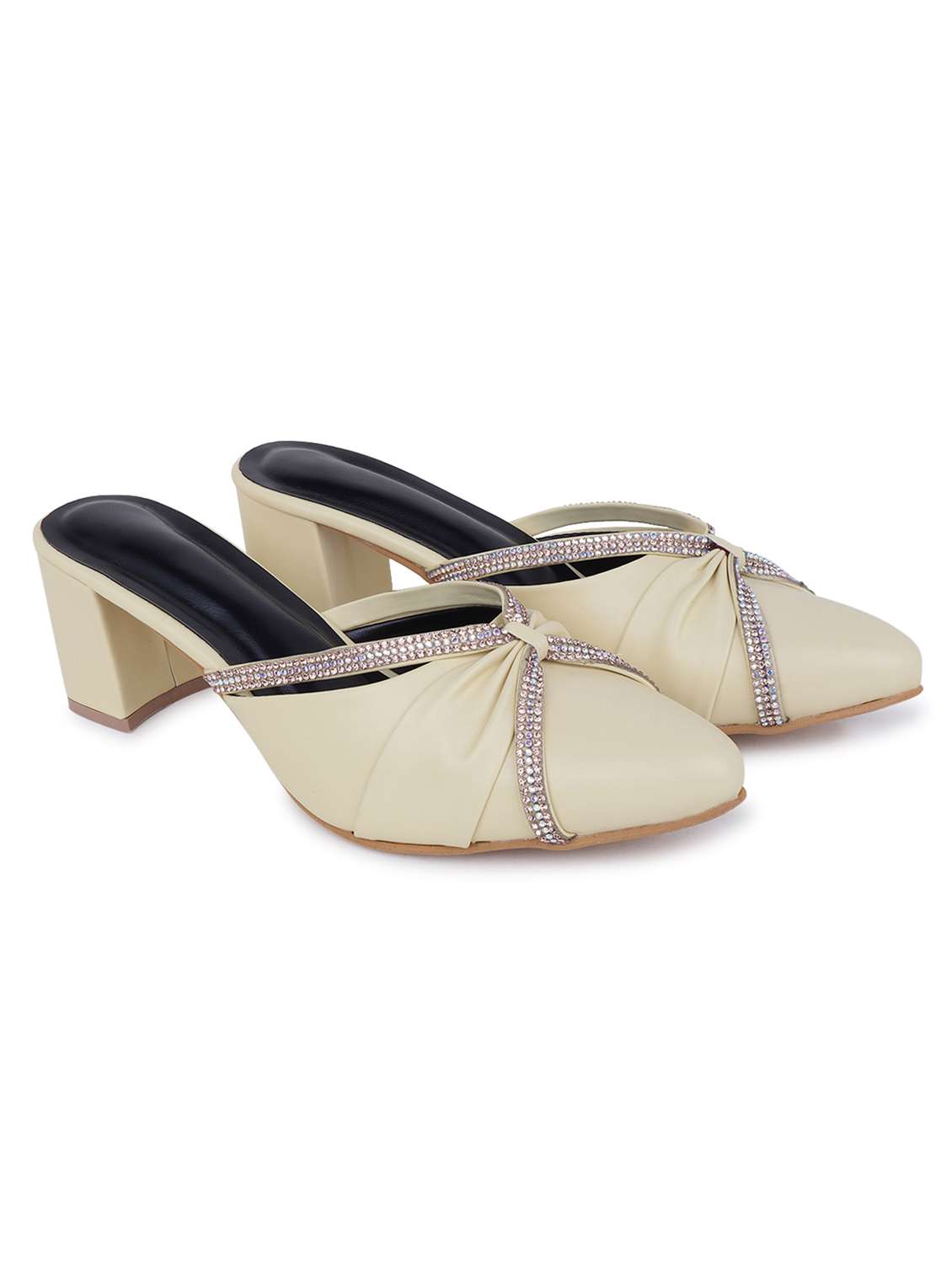 yellow solid mules block heel sandal - 20151668 -  Standard Image - 3