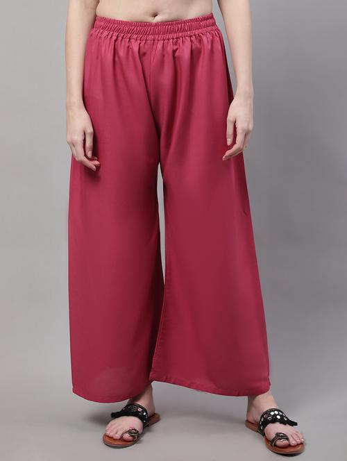 pink rayon palazzos - 20151940 -  Standard Image - 0